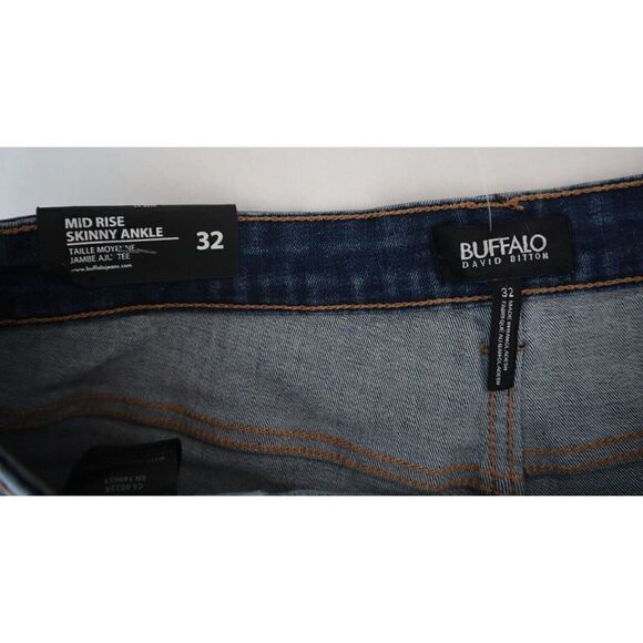 Buffalo David Bitton Women's Sz 32 Blue Faith Mid Rise Skinny Ankle Jeans - Picture 3 of 9